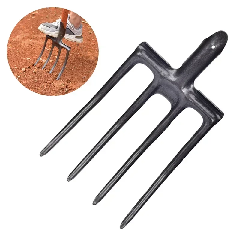 Spade Digging Fork - 1 Stuks Landbouwvork 4-Tine Koolstofstalen Tuinspading