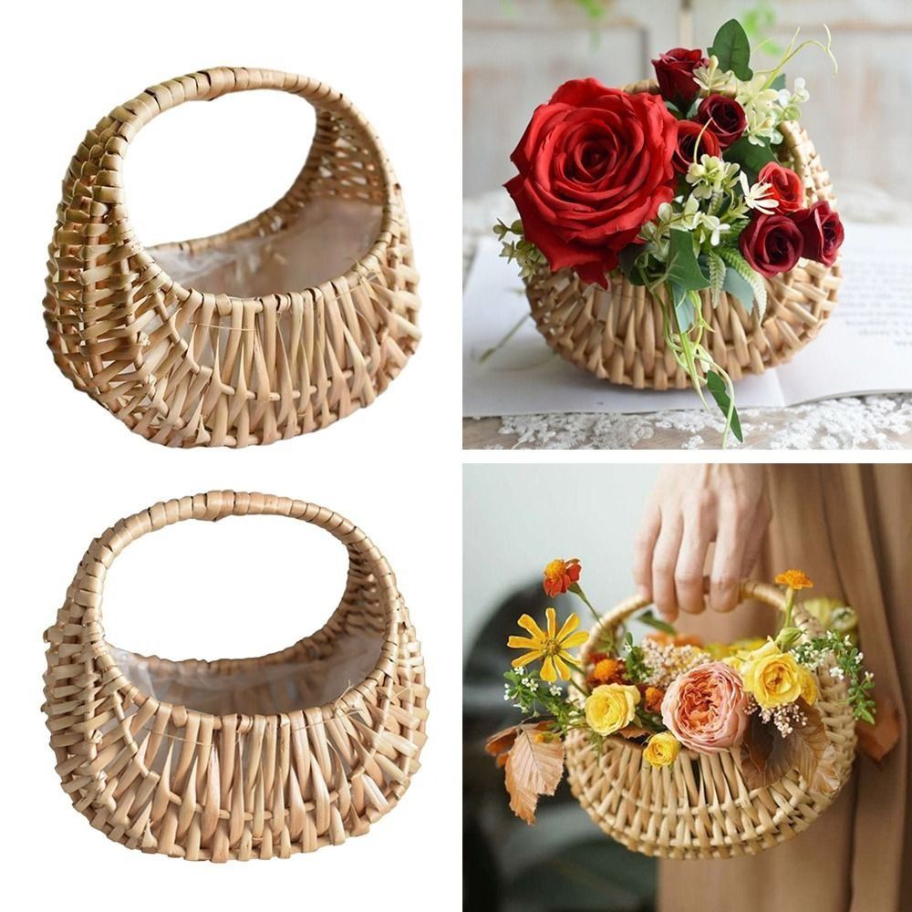 Gardening Tools Girls - Wilg Rotan Bloemenmeisje Manden Geel Stevig