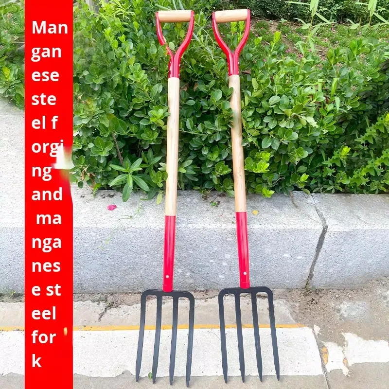 Vier-tandige stalen ijzeren vo - Spade Digging Fork recensie en prijs