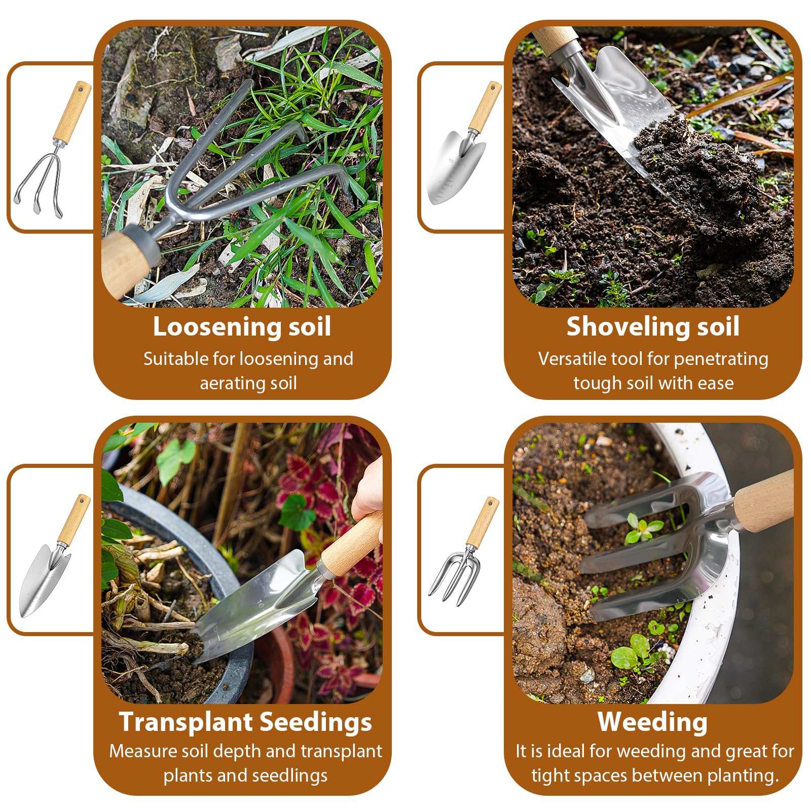 9-delige roestvrijstalen tuinh - Spade Digging Fork recensie en prijs
